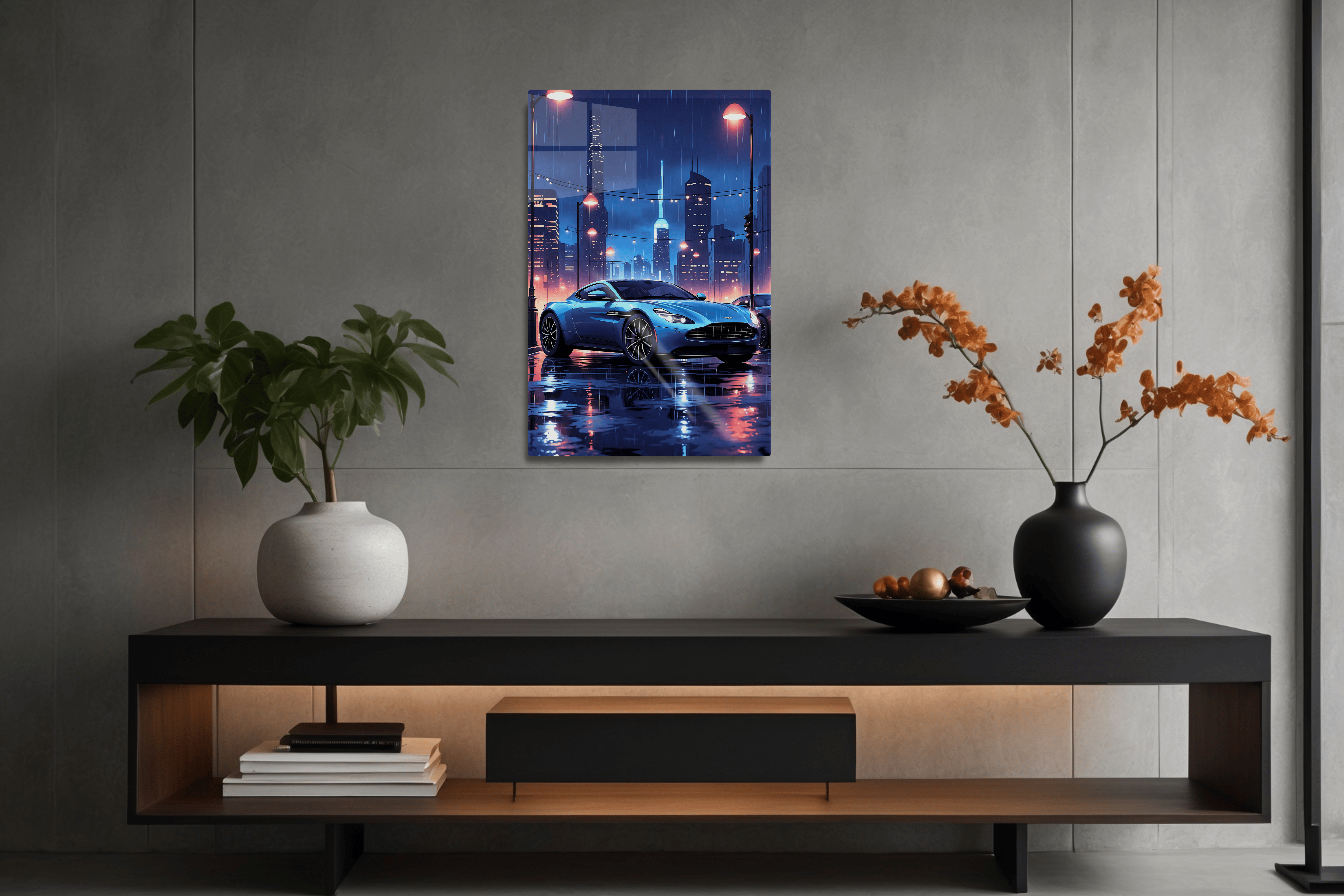 Aston Martin Under City Lights