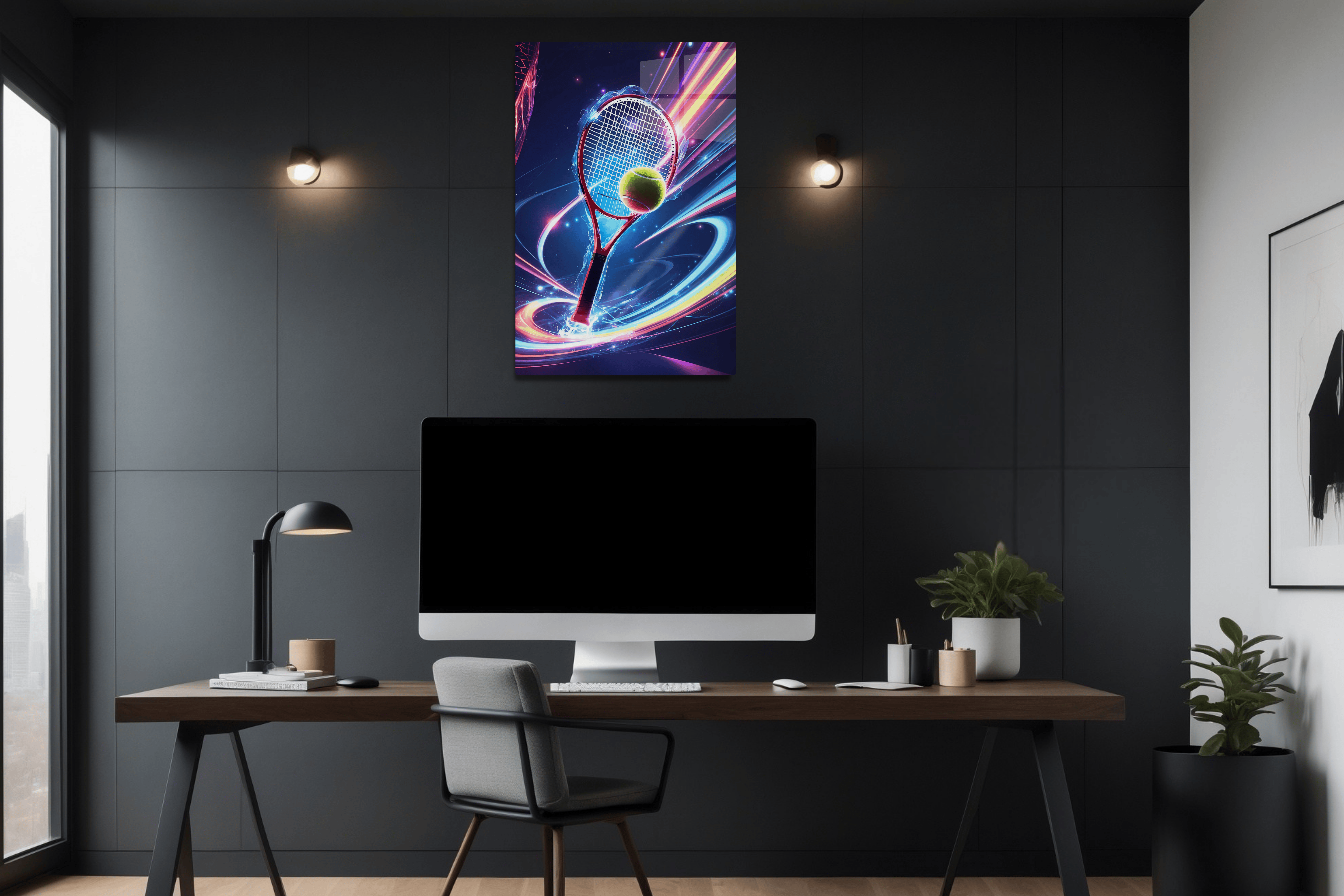 Suspended Tennis Racket