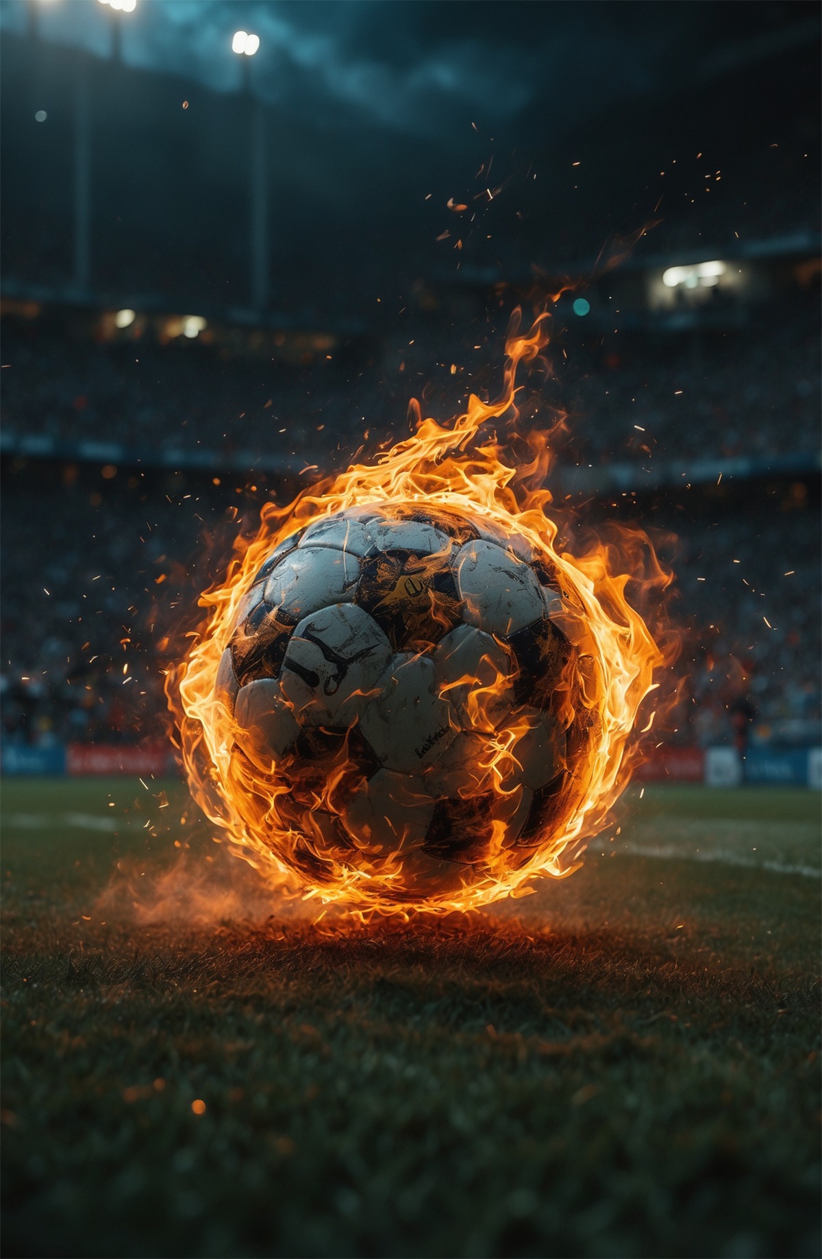 Fiery Soccer Ball
