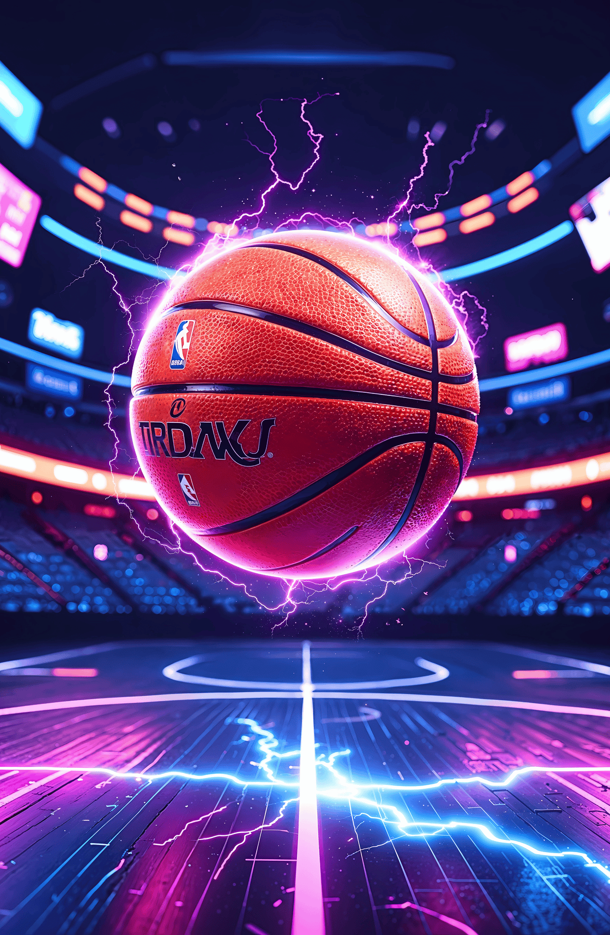 Glowing Basketball Floating