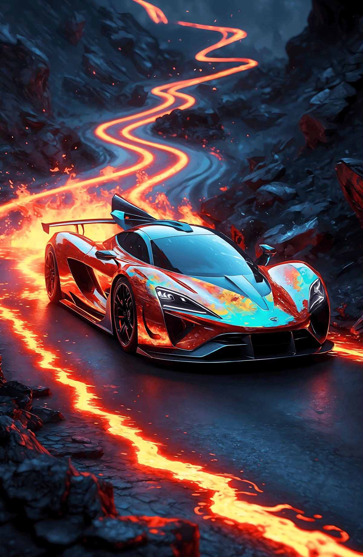 Lava Road Supercar Chase