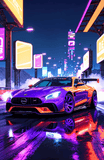 Neon Purple Car