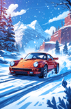 Porsche 911 in the Snow