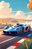 Sleek Hypercar Accelerating