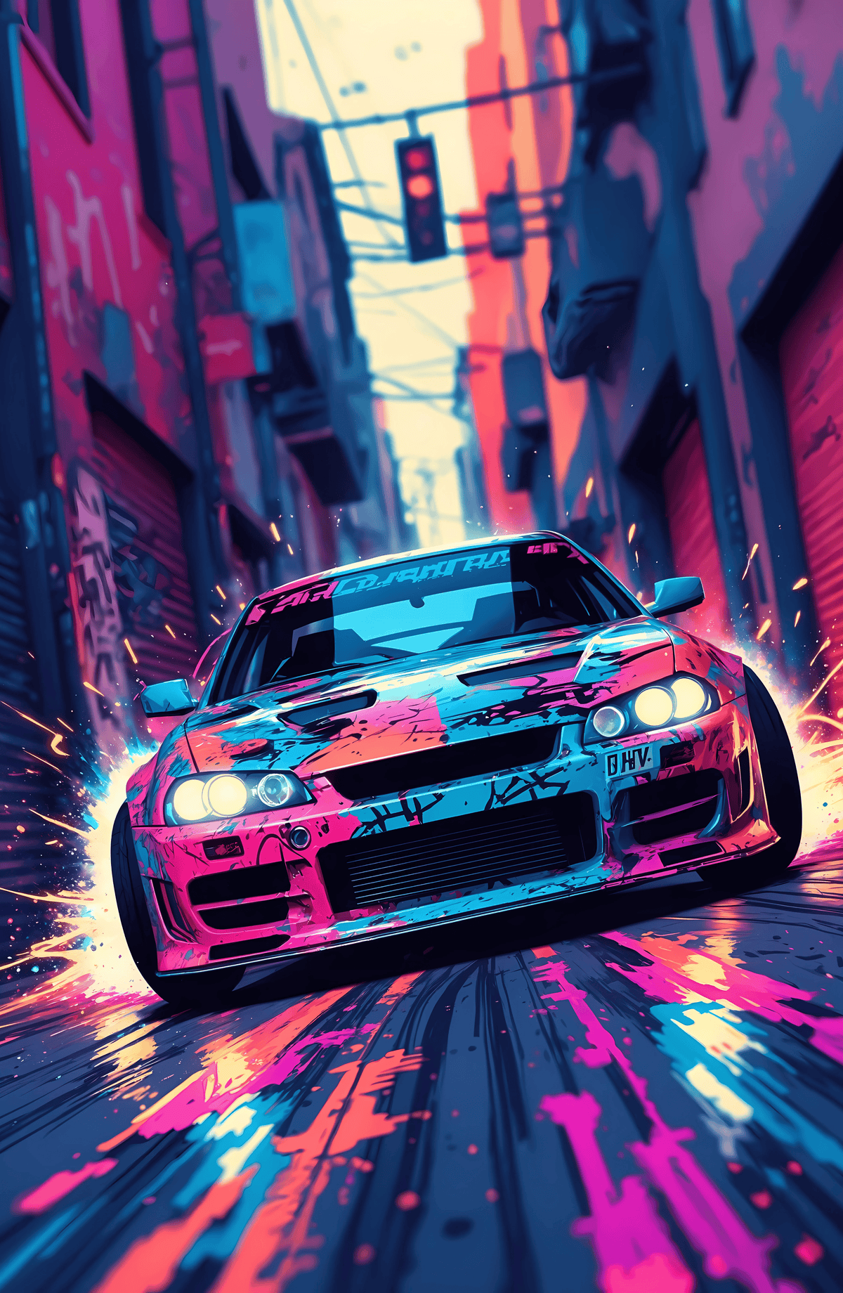 Spray Painted Drift Car
