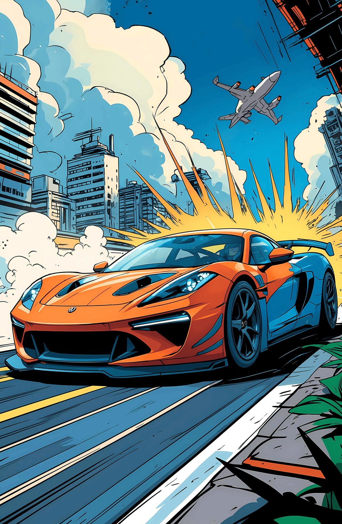 Supercar Comic Book Style