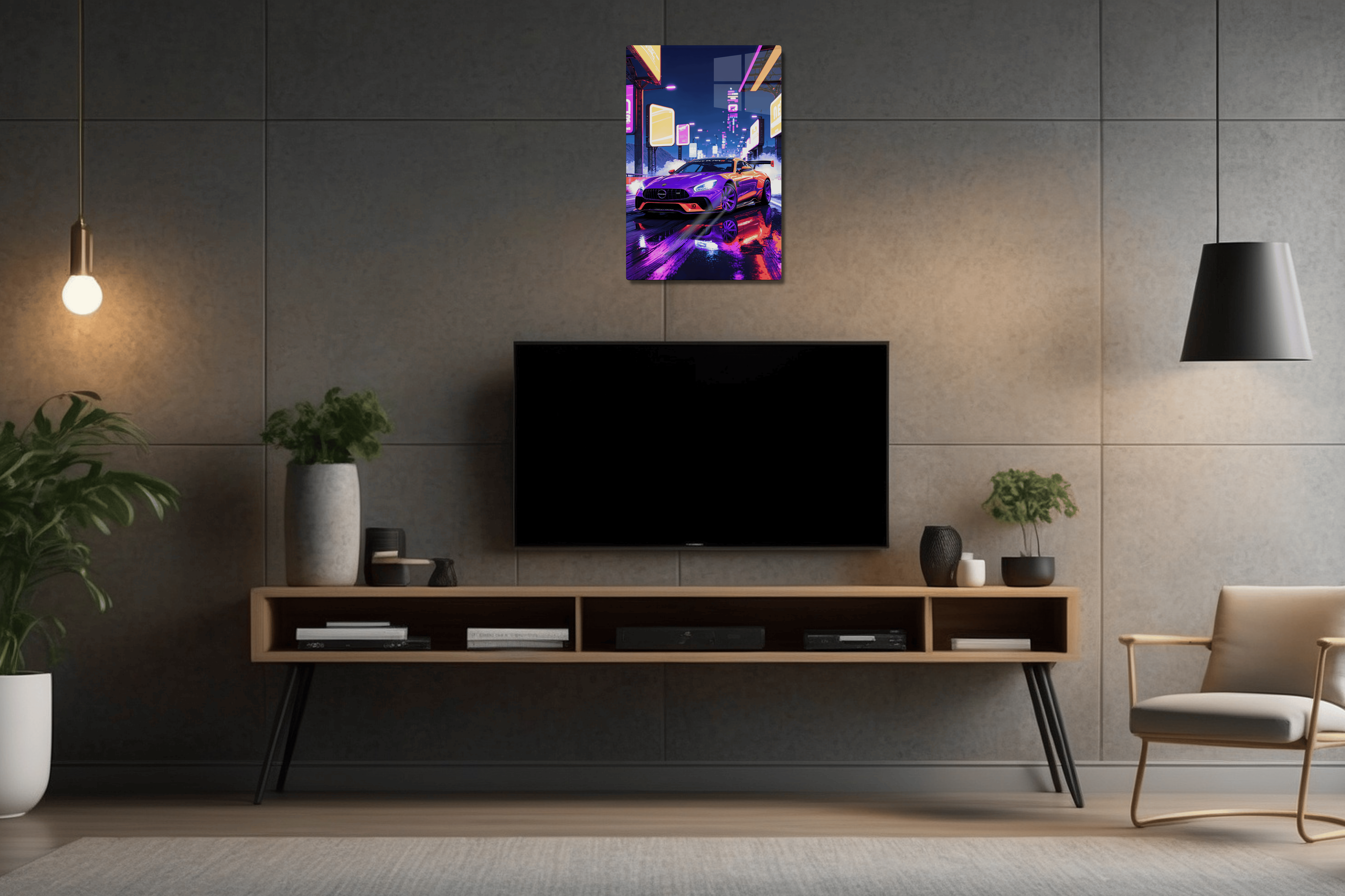 Neon Purple Car