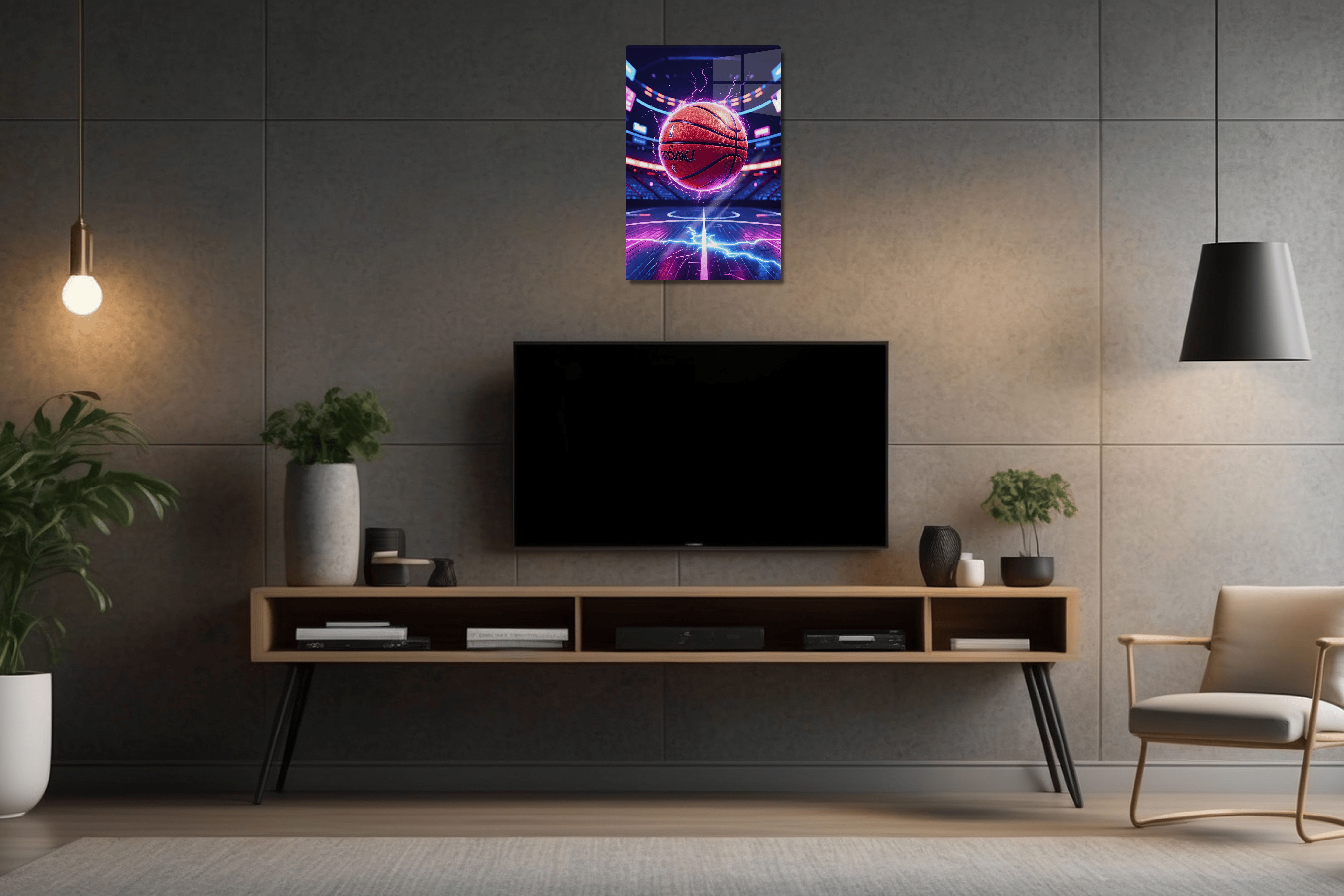 Glowing Basketball Floating