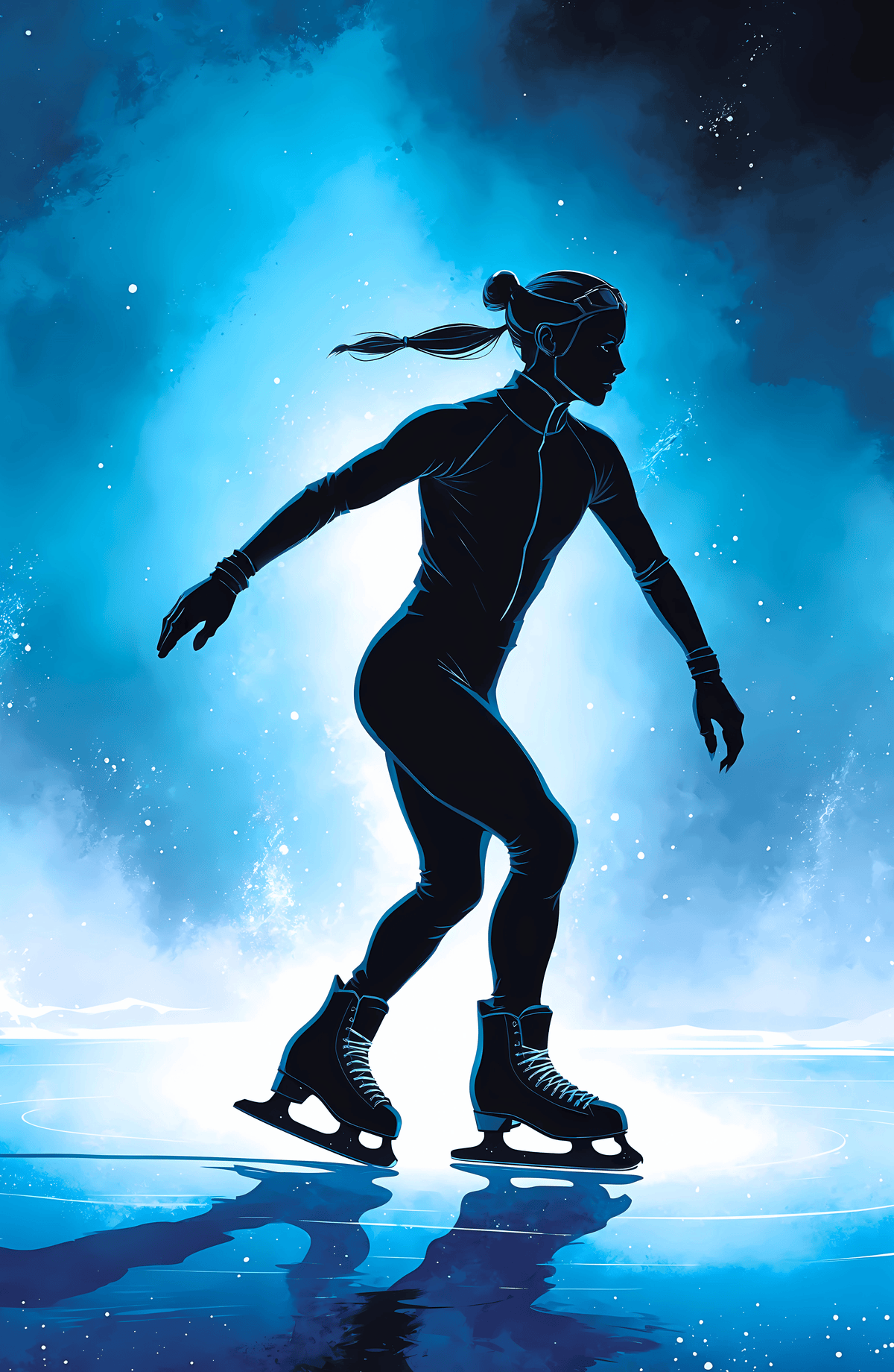 Watercolor Ice Skating